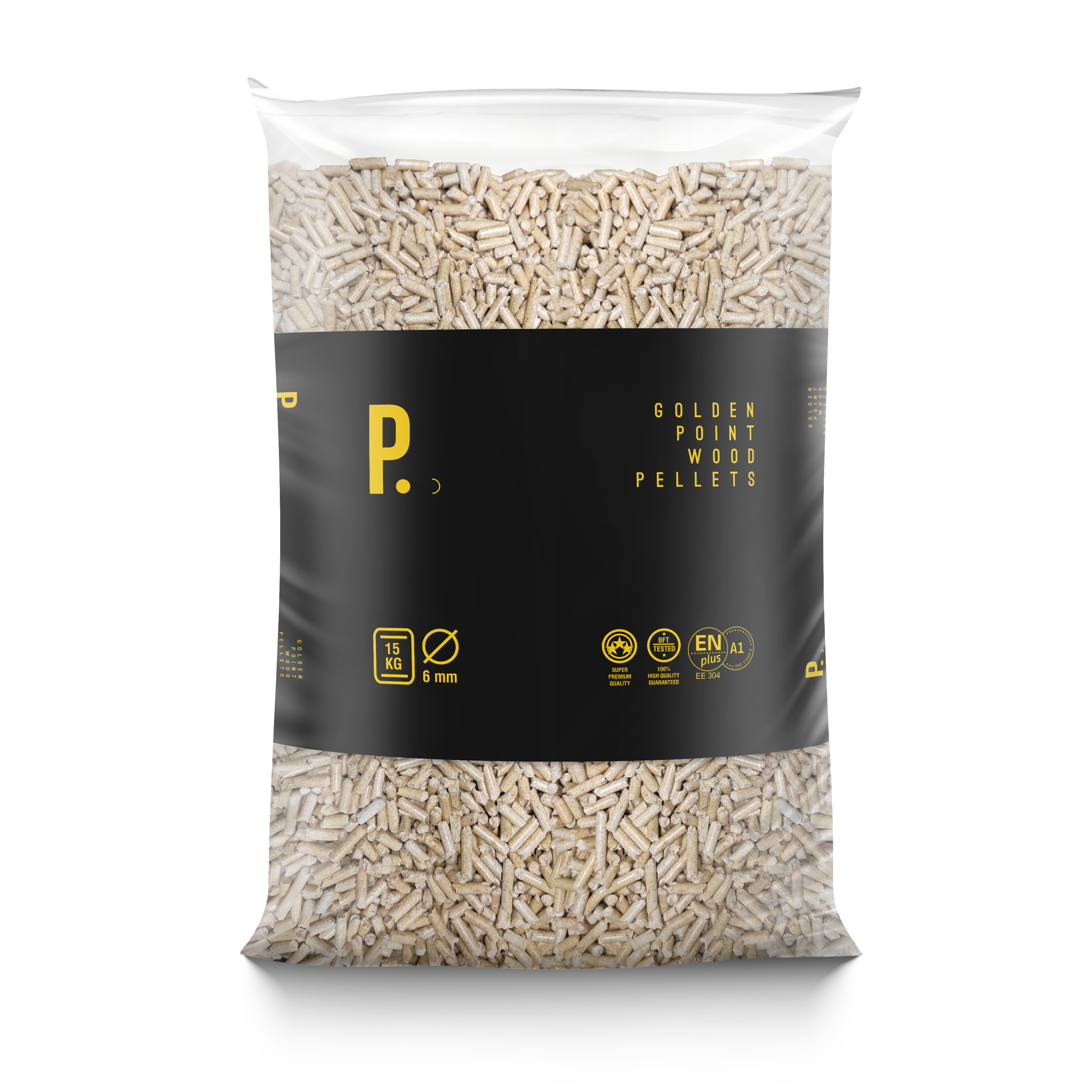 Golden Point wood pellet bag